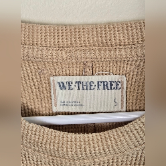 Free People Easy Does It Waffle Knit Y2K Inspired Ruffle Hem Top, Small - Picture 4 of 5